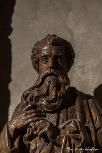 Église Saint-Pierre : saint Paul, statue en chêne, absence de son épée 0200_saint-pierre_eglise_saint-paul_face.jpg